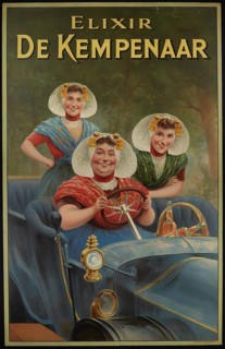 Advertising poster, beverage advertisement, historic Dutch advertising poster from 1908 for Elixir