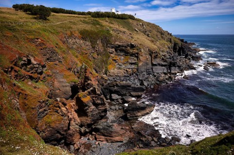 Lighthouse and Foghorn Lizard Lighthouse, Overgrown Cliffs, Lizard Point Biosphere Reserve, Lizard