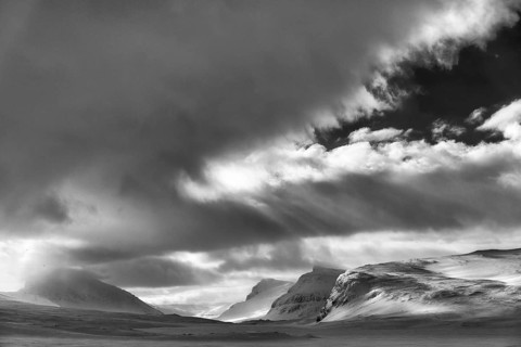 Winter landscape at Kungsleden, Kebnekaisefjäll, Norrbotten, Lapland, Sweden, March 2020