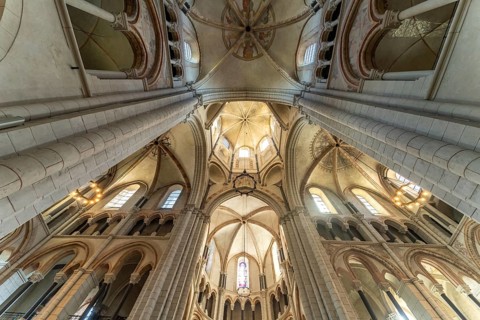 Interior of the Limburg Cathedral Georgsdom in Limburg an der Lahn, Hesse, Germany