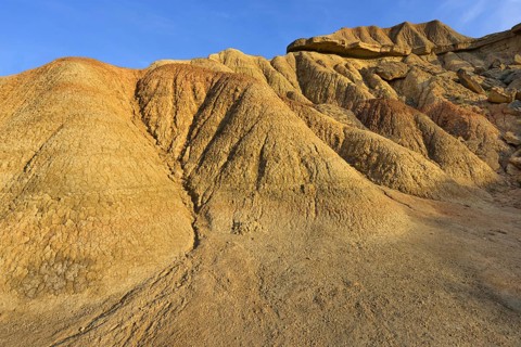 Rock formations caused by erosion in the Bardenas Reales Natural Park, Navarra, Spain
