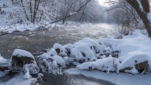Germany, Greiz, Mildenfurth, Thuringia, Weidatal, Wünschendorf, ice, flowing water, river, ice,