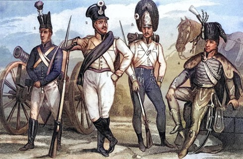 Traditional 19th-century clothing styles and culture. Uniforms from Austria: Artillery (1),
