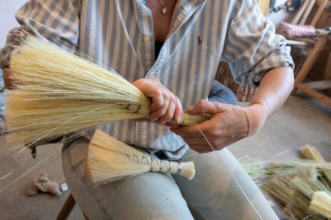 Berea, Kentucky - Cynthia Main makes traditional Appalachian brooms and whiskbrooms by hand at