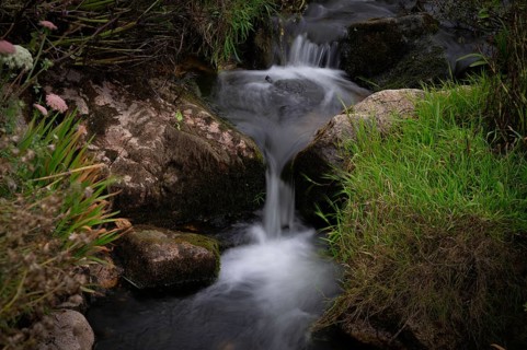 Stream, stream, long exposure, motion effect, Cot Valley Beach Porth Nanven, beach, coast, St Just
