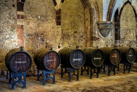 Interior view, wine cellar in Eberbach Abbey, opened on the occasion of the Princely Garden