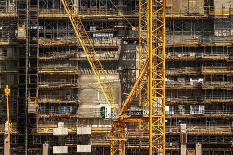 Building Construction Site New Scaffolding, Dubai, United Arab Emirates, UAE