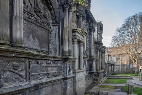 Gravestones in the north-west of the Greyfriars Kirkyard, graveyard surrounding Greyfriars Kirk in