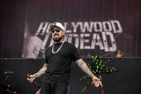 Daniel Murillo, singer of Hollywood Undead live at Rock im Park on Zeppelin Field in Nuremberg on