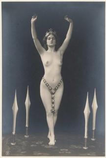 Olga Desmond, 1890-1964, dancer, nude dancer, sword dance, expressive dance, beauty evening, winter