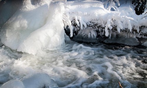 Greiz, Thuringia, Triebitzbach, Bach, Brook, ice, rivers, ice, landscape, snow, Vogtland, winter