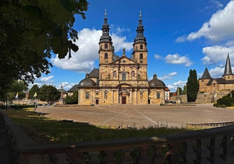 Cathedral Square with St. Salvator Cathedral in Fulda, officially High Cathedral of Fulda or Fulda