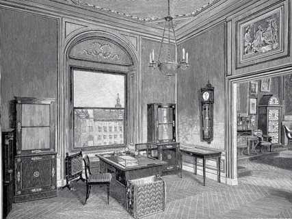 The study of Emperor Franz in Vienna, Austria, 1890, illustration, reproduction from a model from