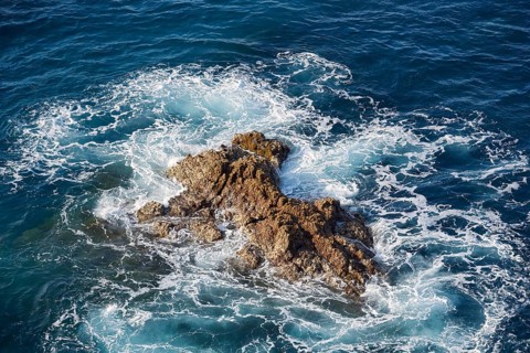 Rocks in the Atlantic Ocean, Los Molinos, Fuerteventura, Canary Islands, Spain