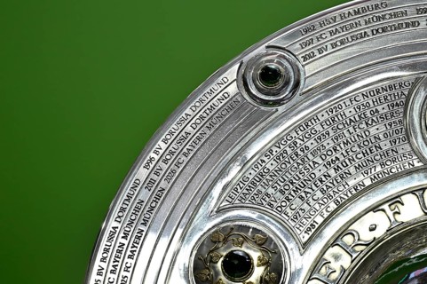 Detailed view, championship cup, trophy, German soccer champion FC Bayern Munich FCB Ussball