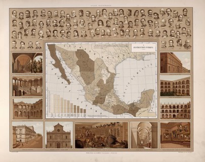 School system, university, teachers and scholars, Mexico, around 1900, illustration, reproduction