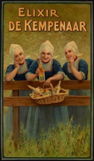Advertising poster, beverage advertisement, advertising poster for Elixir de Kempenaar, an