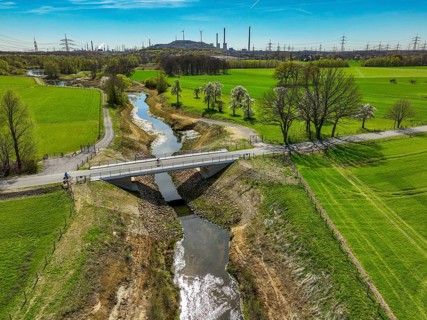 Dorsten, North Rhine-Westphalia, Germany - Renaturalised Rapphofs (also Rapphoffs) Mühlenbach,