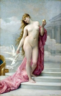 The Birth of Venus, also known as Victorious Venus, depicts the Roman goddess Venus standing naked