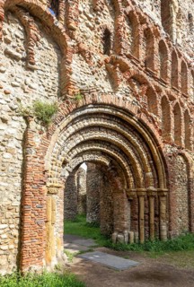 Pardon Door, ruins of St Botolph's Priory medieval Augustinian religious house, Colchester, Essex,