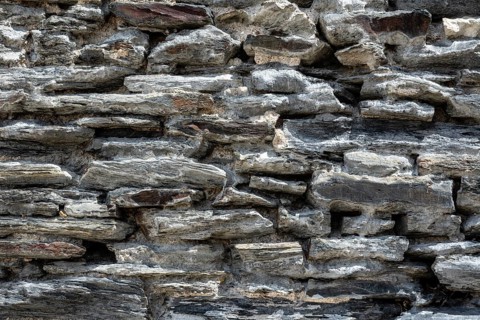 Bricks made of weathered slate tiles, filling the format, Angers, Maine-et-Loire department, Pays