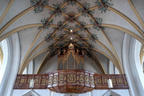 Organ gallery of the parish church of the Most Holy Trinity, founded in 1364, Kösslarn, Marktplatz