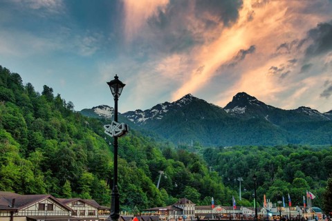 Mountain landscape. Krasnaya Polyana. Sochi. Russia