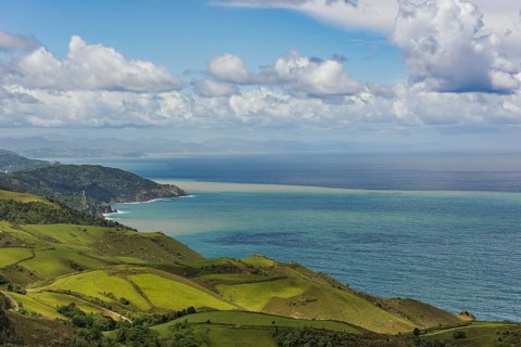 Coastal road with views of the Atlantic Ocean at Mount Jaizkibel, Basque Country, Spain