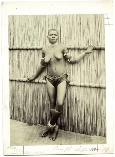 Africa, young woman, Congo, traditional, ethnological, bastion, historical photo of a woman in