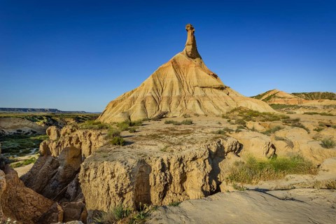 The Castil de Tierra monolith in the Bardenas Reales Natural Park, Navarra, Spain