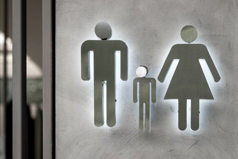 Logo toilet men, children and woman, Bangkok, Thailand