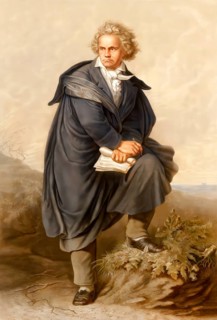 Ludwig van Beethoven, 1770 -1827, German composer, digitally edited based on a painting by Fritz
