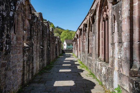 The late Gothic cloister of the Hirsau monastery ruins, a former important Benedictine abbey in the