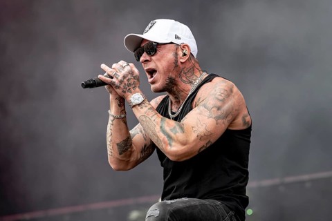 George Johnny 3 Tears Ragan, rapper from Hollywood Undead live at Rock im Park on Zeppelin Field in
