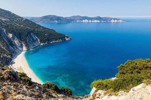 Greece, Kefalonia, island, Myrtos Beach, beach, rocks, Ionian Sea, Myrtos Beach, Kefaalonia, Greece