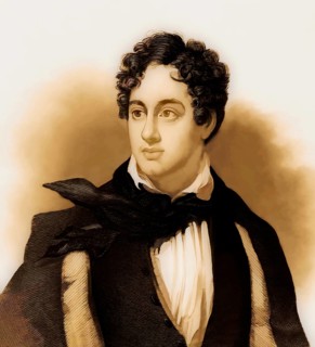George Gordon Noel Byron, 6th Baron Byron of Rochdale, 1788, 1824, British poet, digital edited
