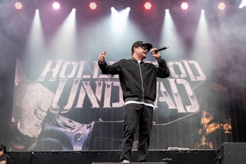 Jordon Charlie Scene Terrell, singer of Hollywood Undead live at Rock im Park on Zeppelin Field in