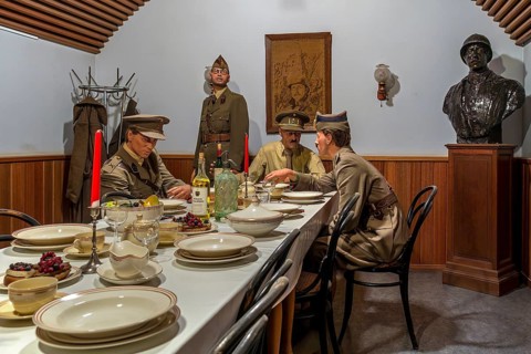 Wardroom, Officers' mess inside Fort Eben-Emael, Belgian WW2 fortress neutralized by German