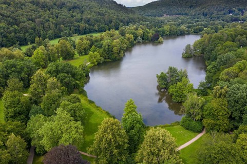 Germany, Greizer Park, Thuringia, Aerial View, Cultivated Landscape, Cultural Monument, Landscape,