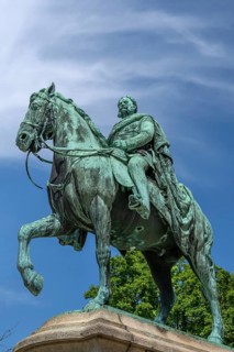 Equestrian statue of Wilhelm I, unveiled in 1905, Egidienplatz, Nuremberg, Middle Franconia,