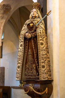 Seelige Irmengard Statue, Klosterkirche Münster Frauenwörth, Fraueninsel, Chiemsee, Upper Bavaria,