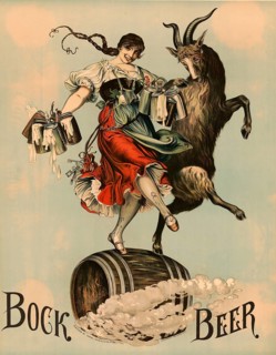 Advertising poster, beverage advertisement, advertising poster for bock beer from 1883, published