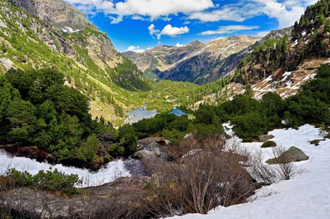 Murgsee in spring, Murgtal, Canton of St. Gallen, Switzerland