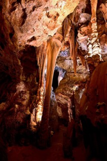 Grotte de la Madeleine, with typical stalactite formations of stalagmites and stalactites, UNESCO