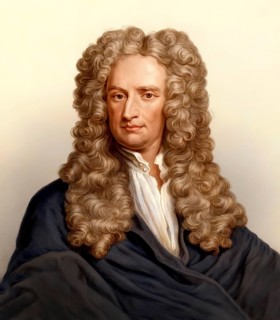 Sir Isaac Newton, 1642-1726, English physicist and mathematician, digitally edited based on a
