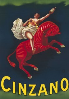 Advertising poster, beverage advertisement, advertising theme for Cinzano Vermouth, designed by