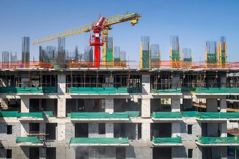 Building new construction construction site, Dubai, United Arab Emirates, UAE