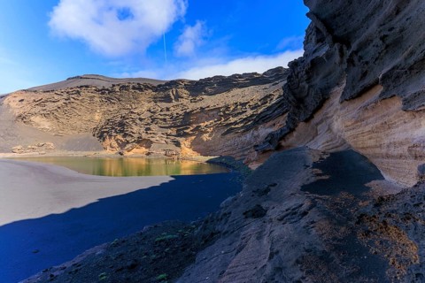 Lanzarote, Canary Islands, Spain, Europe, El Golfo, volcanic coast with impressive rock formations