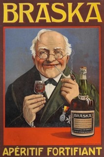 Advertising poster, beverage advertisement, poster for Braska, a Belgian aperitif that was created