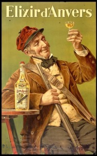Advertising poster, beverage advertisement, advertising poster for Elixir d'Anvers, designed by the